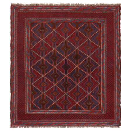 Mashwani Runner Rug Handmade Multi Geometric 4x4 ft