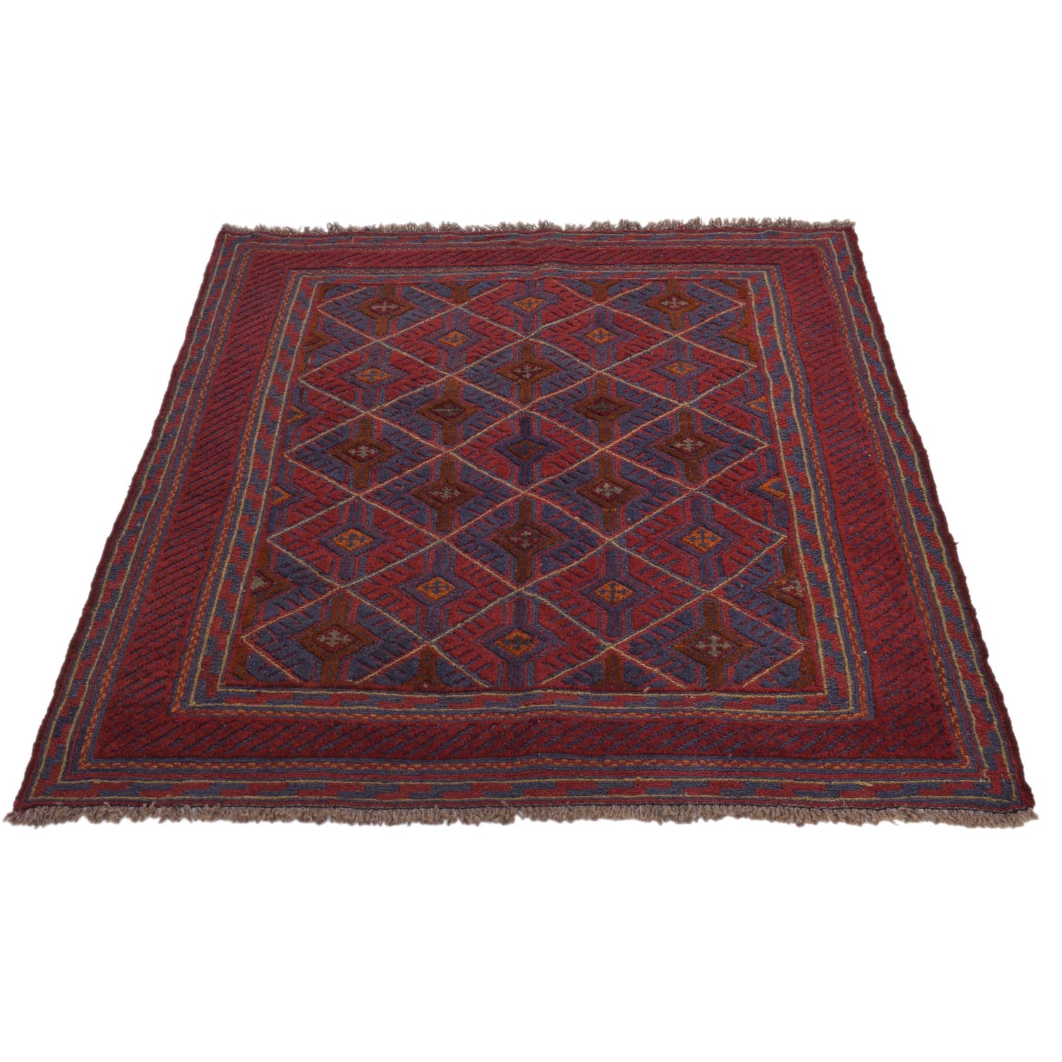 Mashwani Runner Rug Handmade Multi Geometric 4x4 ft
