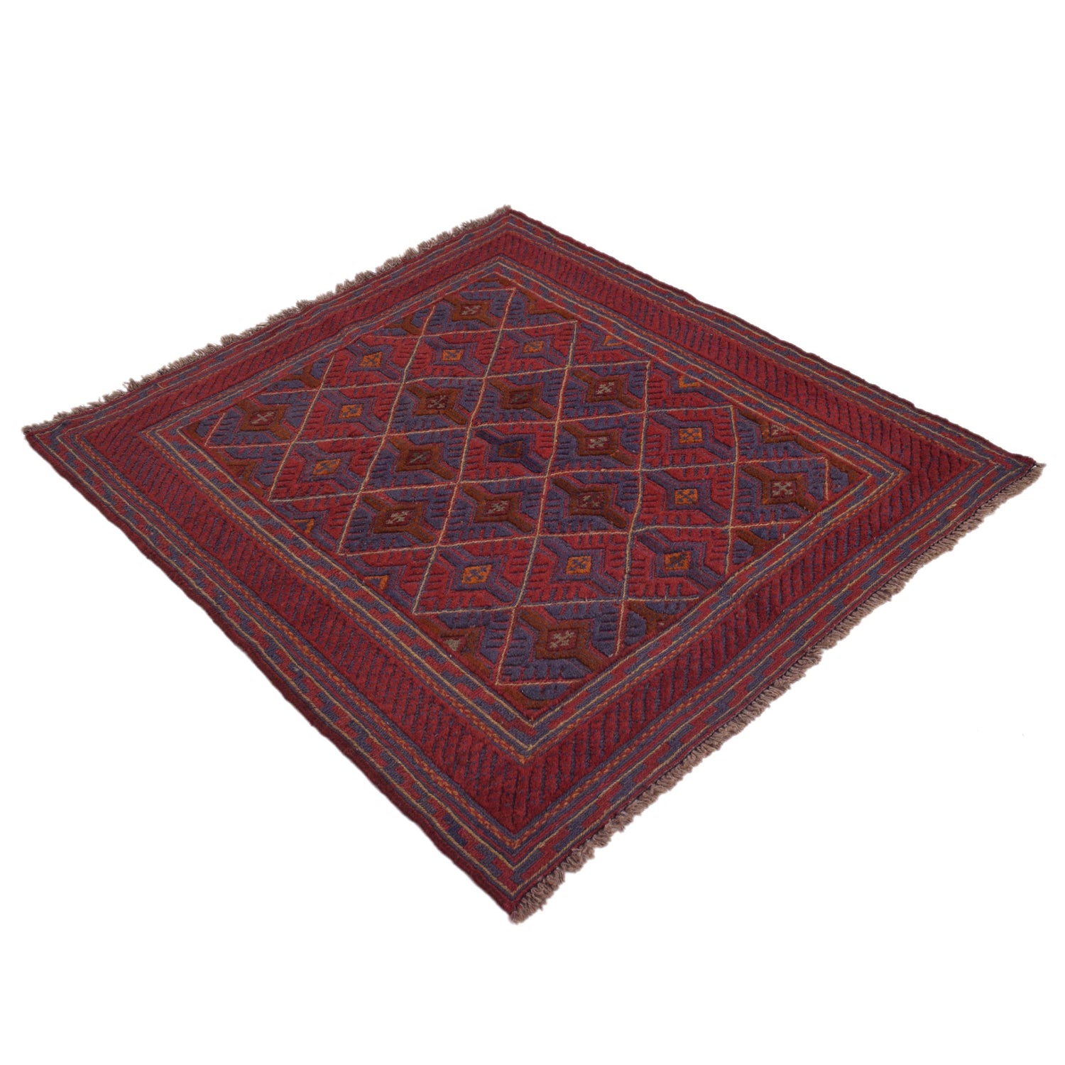 Mashwani Runner Rug Handmade Multi Geometric 4x4 ft