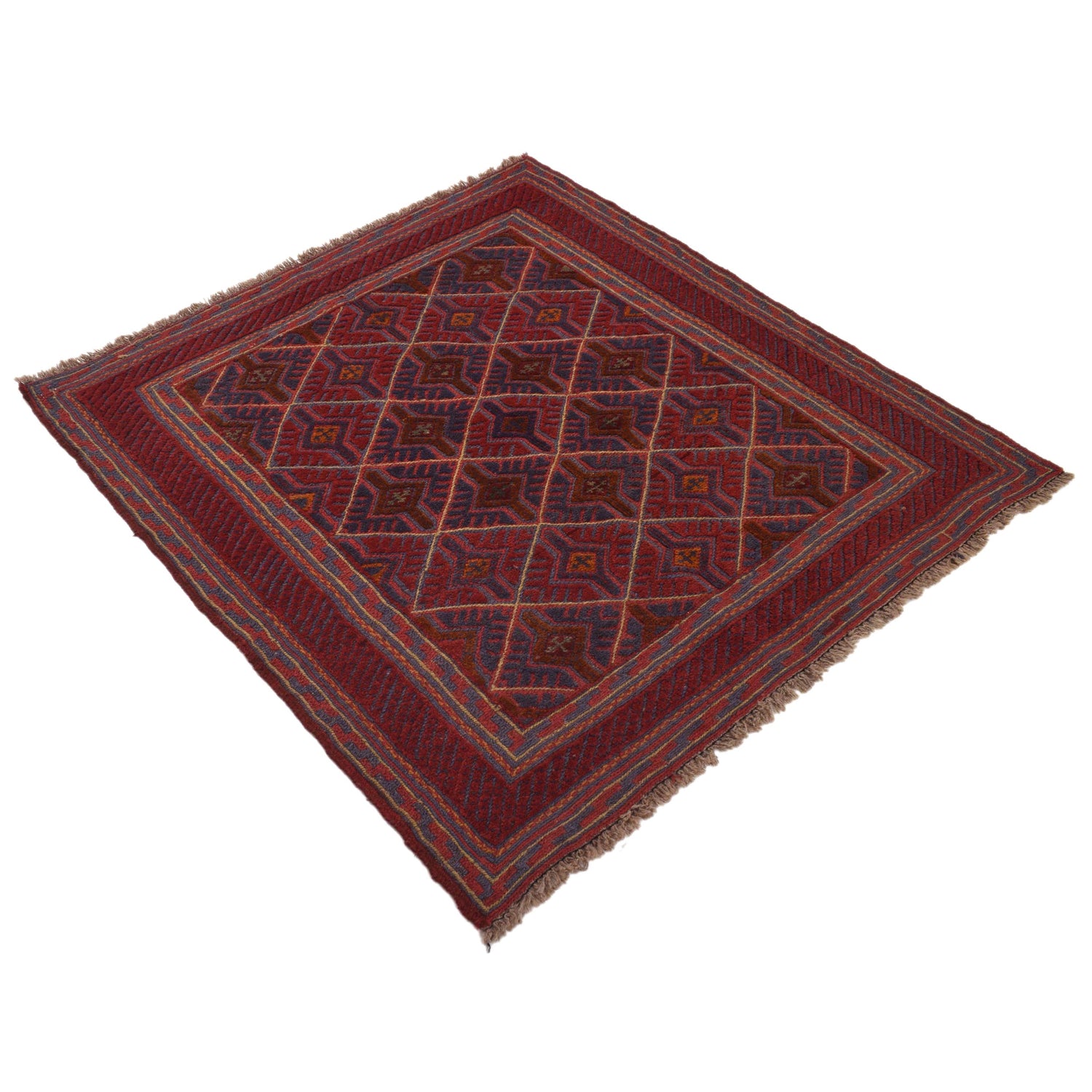 Mashwani Runner Rug Handmade Multi Geometric 4x4 ft