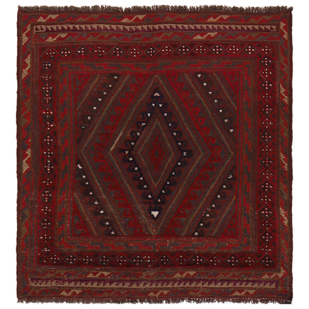 Mashwani Runner Rug Handmade Multi Geometric 4x4 ft