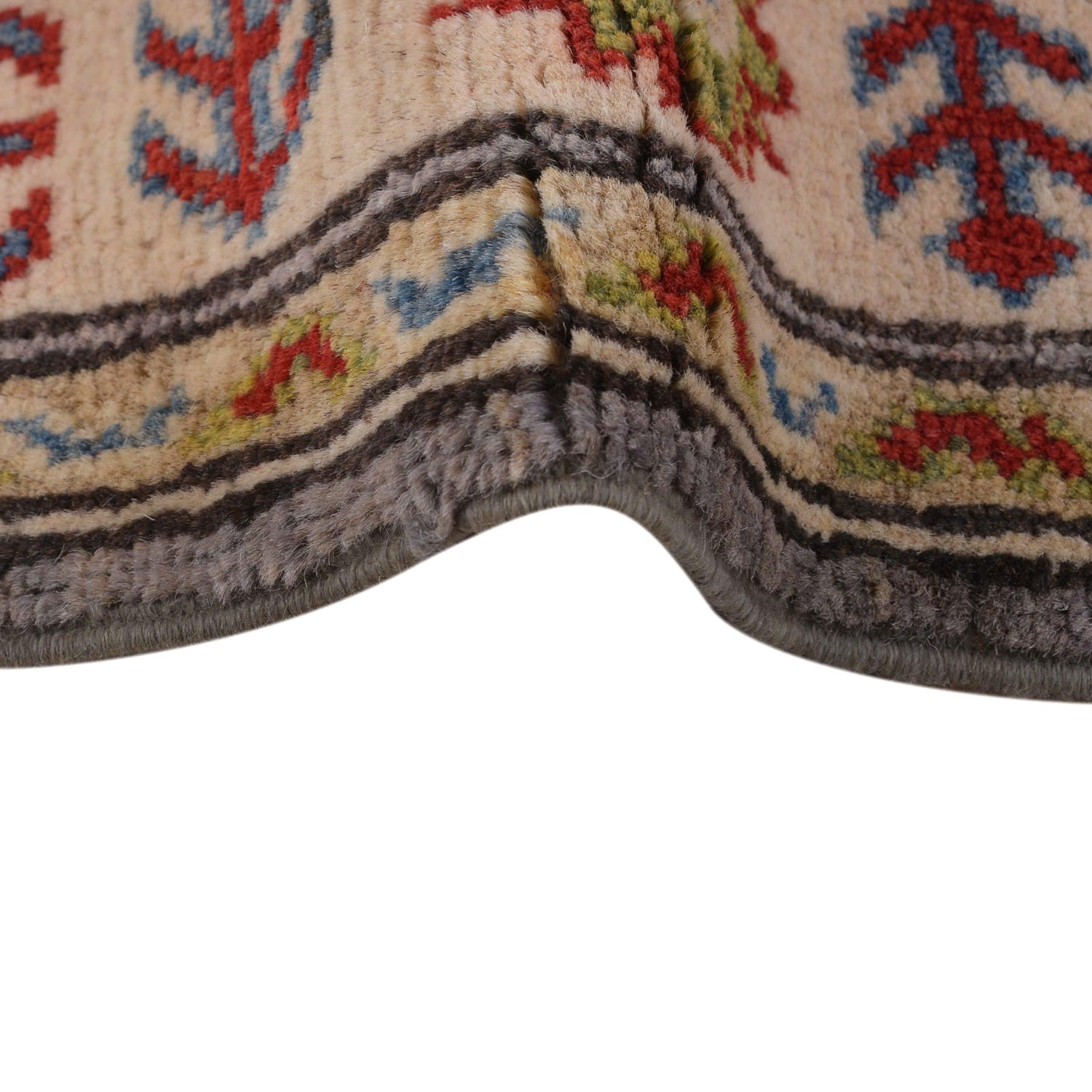 Kazak Rug Handmade Gray Medallion 6' Runner