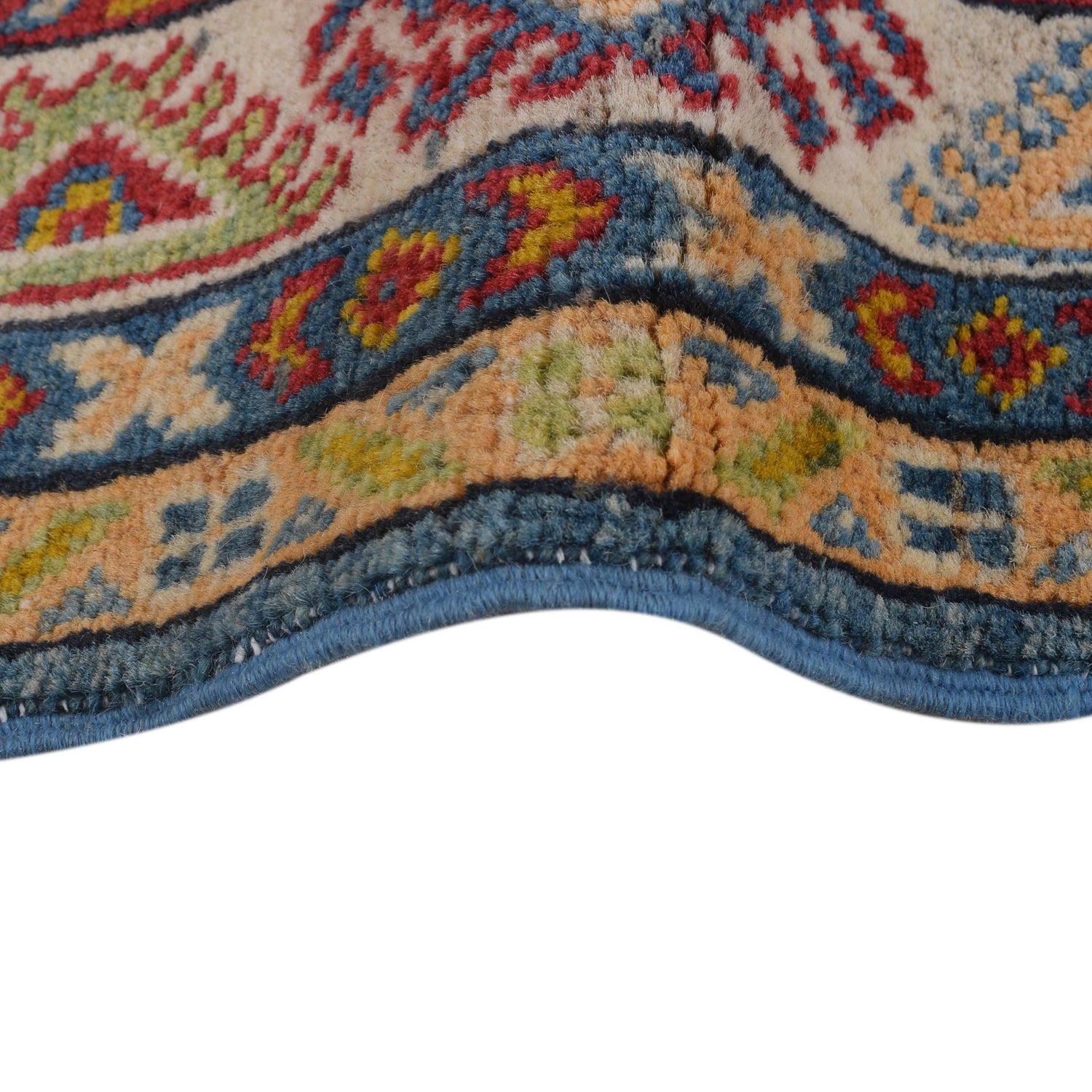 Kazak Rug Handmade Blue Medallion 6' Runner