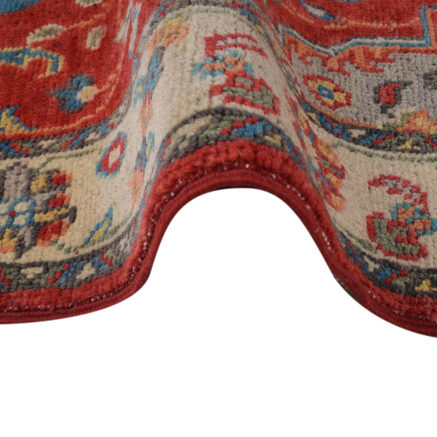Kazak Rug Handmade Red Medallion 10' Runner