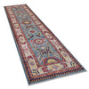 Kazak Rug Handmade Blue Medallion 13' Runner