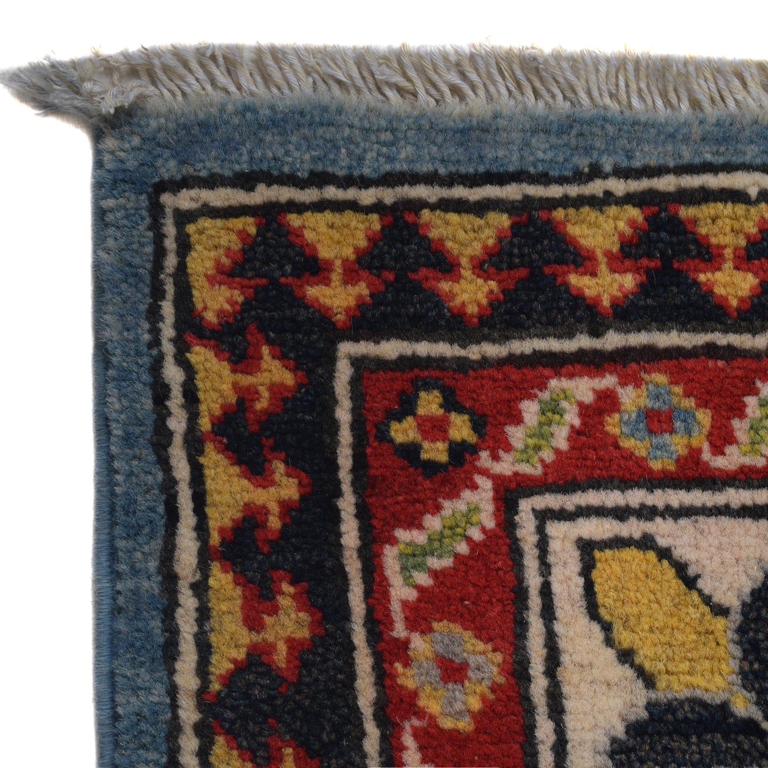 Kazak Rug Handmade Blue Medallion 13' Runner