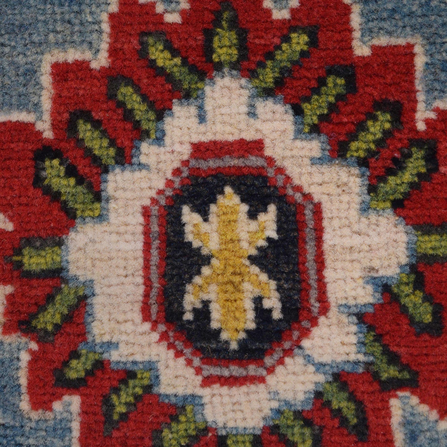 Kazak Rug Handmade Blue Medallion 13' Runner