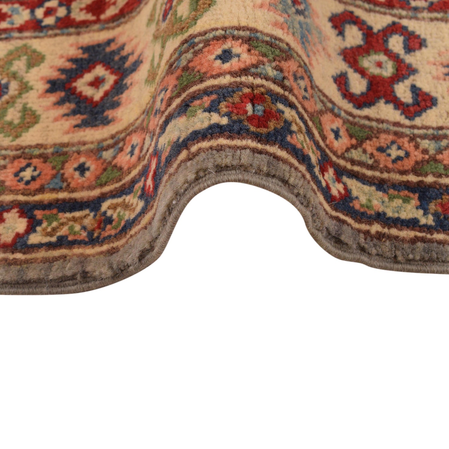 Kazak Rug Handmade Gray Medallion 3x5 ft