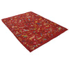 Embroidery Kilim Area Rug Handmade Red Animal 4x7 ft