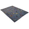 Embroidery Kilim Area Rug Handmade Blue Animal 4x7 ft