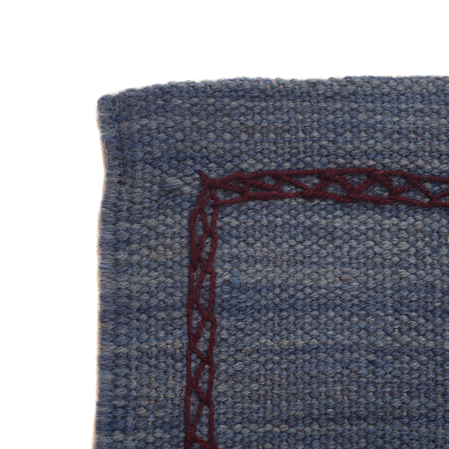 Embroidery Kilim Area Rug Handmade Blue Animal 4x7 ft