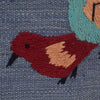 Embroidery Kilim Area Rug Handmade Blue Animal 4x7 ft