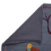 Embroidery Kilim Area Rug Handmade Blue Animal 4x7 ft