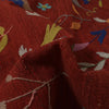 Embroidery Kilim Area Rug Handmade Red Animal 5x8 ft