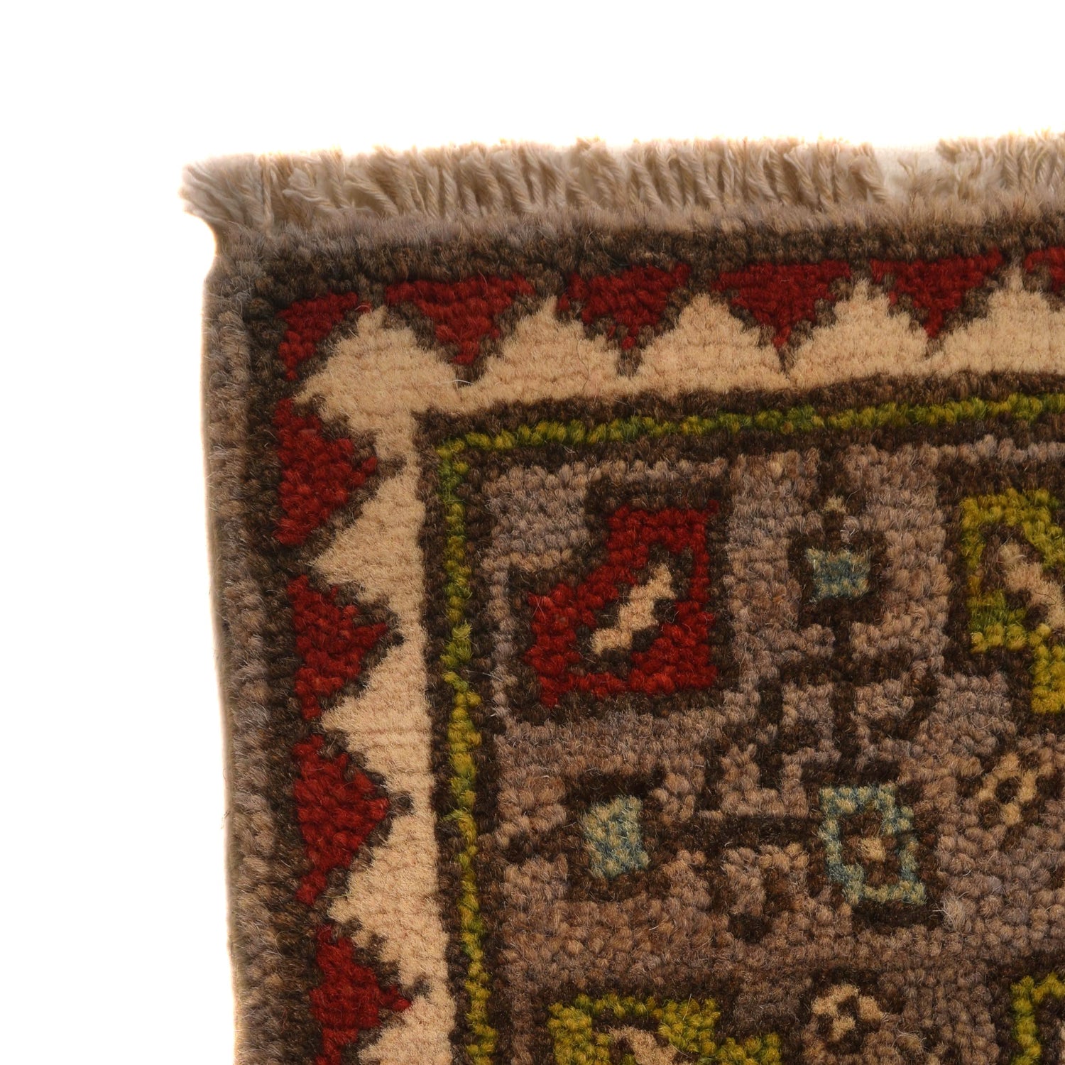Mamluk Area Rug Handmade Brown Medallion 3x5 ft