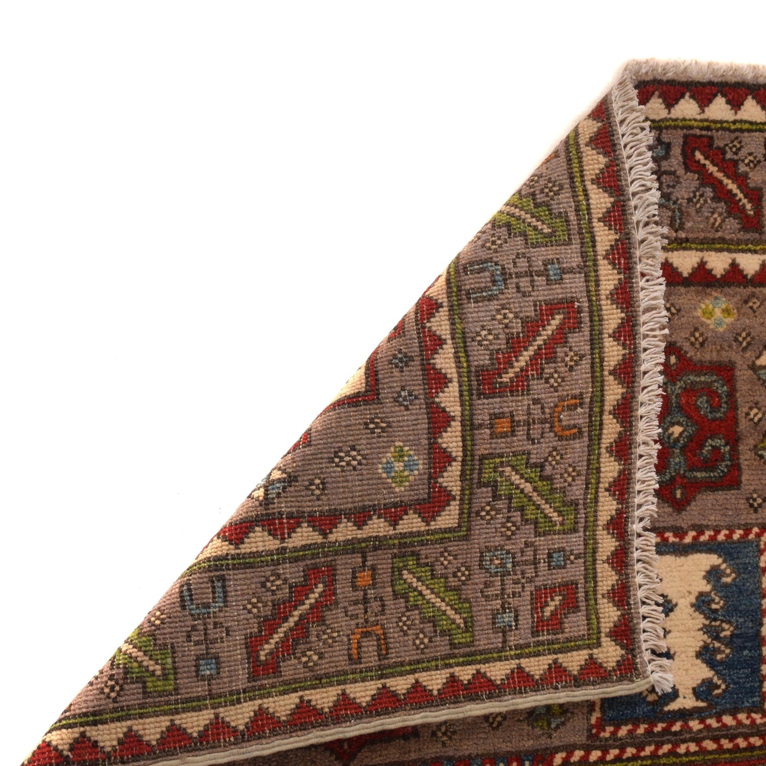 Mamluk Area Rug Handmade Brown Medallion 3x5 ft