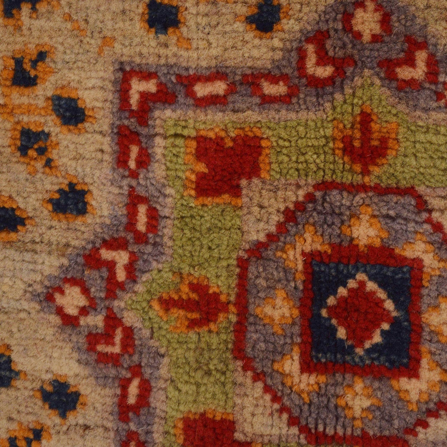 Kazak Rug Handmade Beige Medallion 3x5 ft