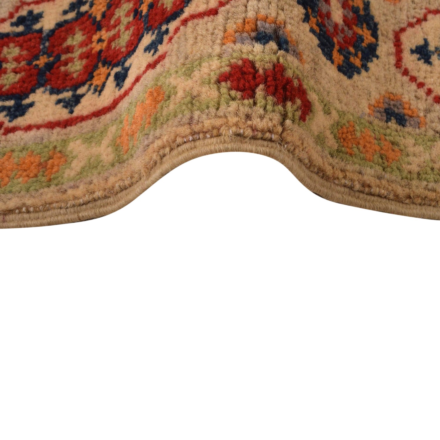 Kazak Rug Handmade Beige Medallion 3x5 ft
