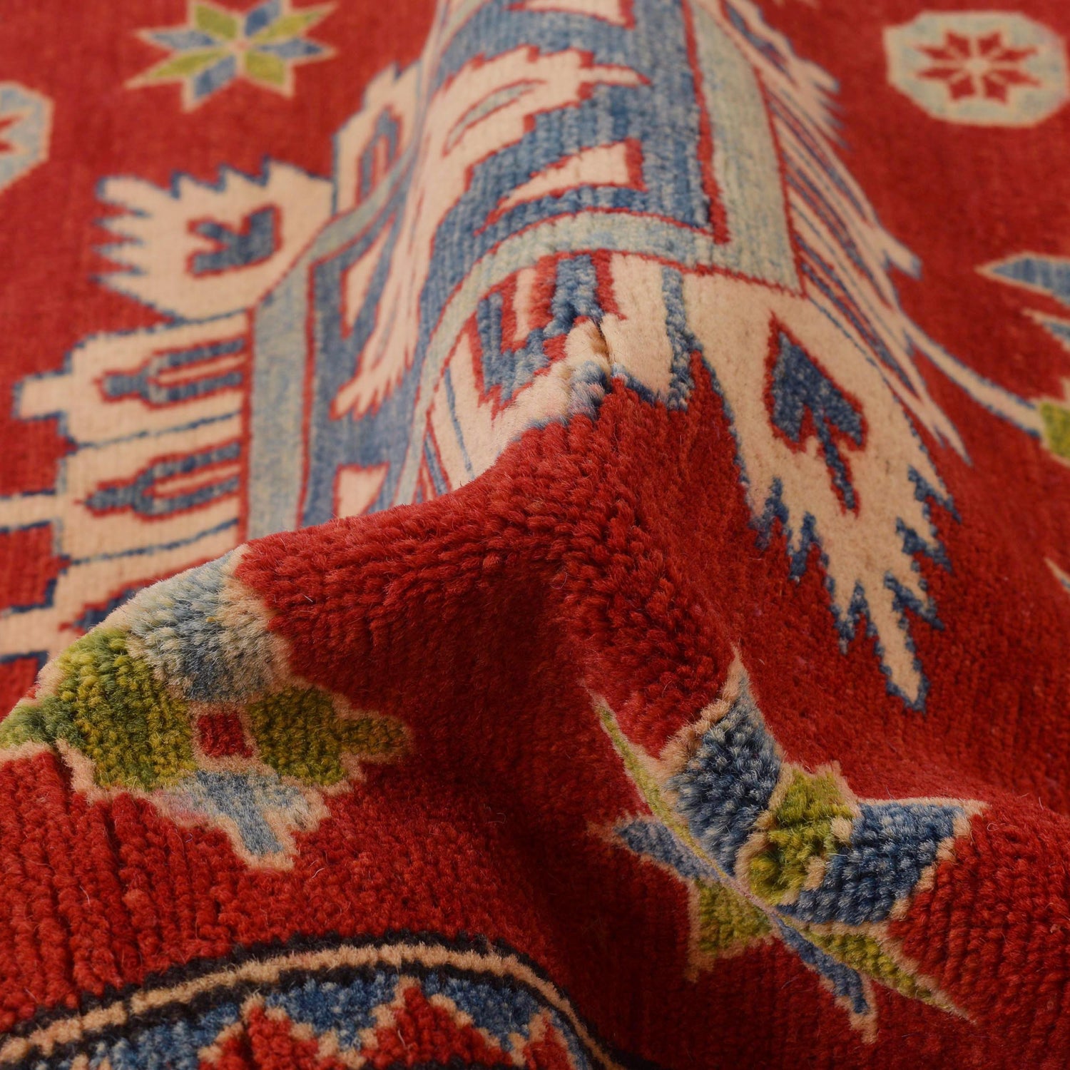 Kazak Rug Handmade Red Medallion 3x5 ft