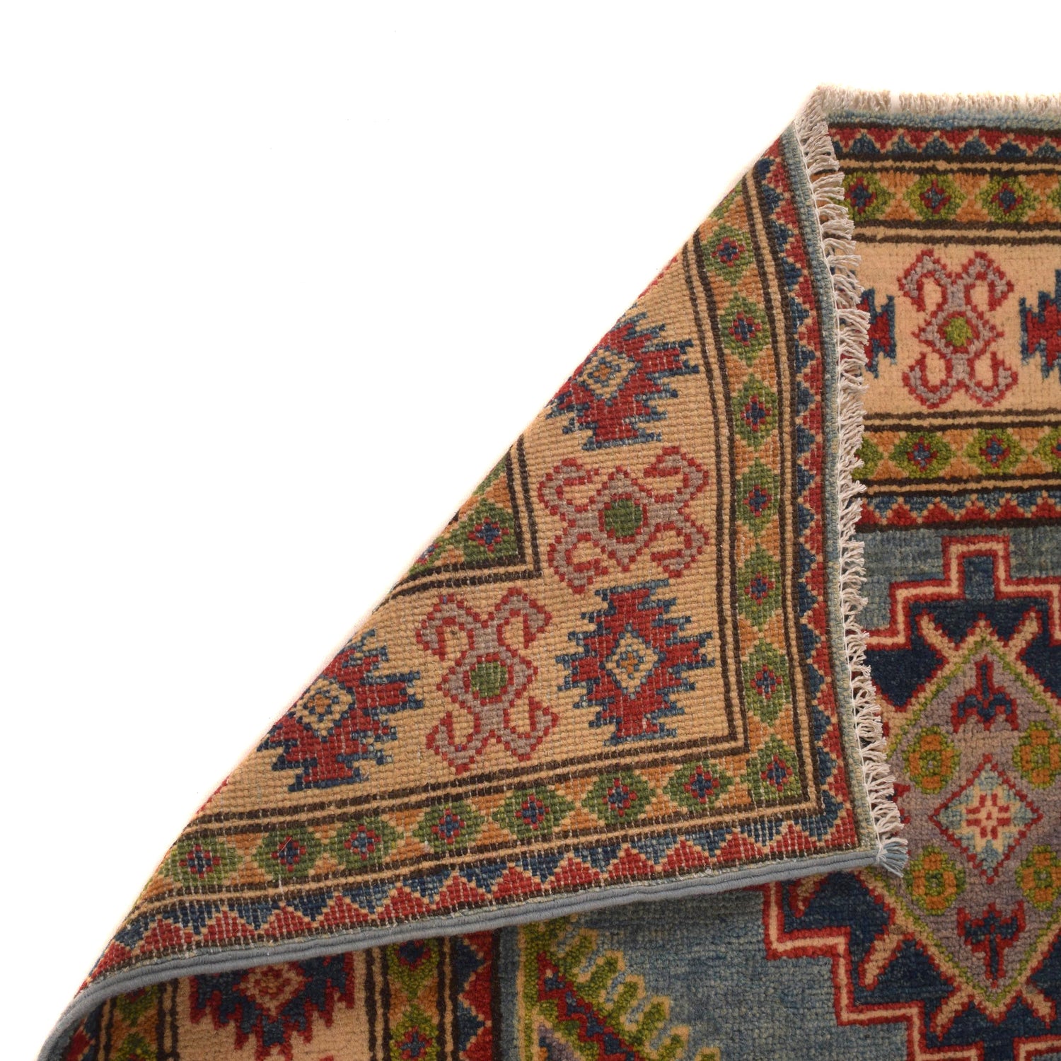 Kazak Rug Handmade Blue Medallion 3x5 ft