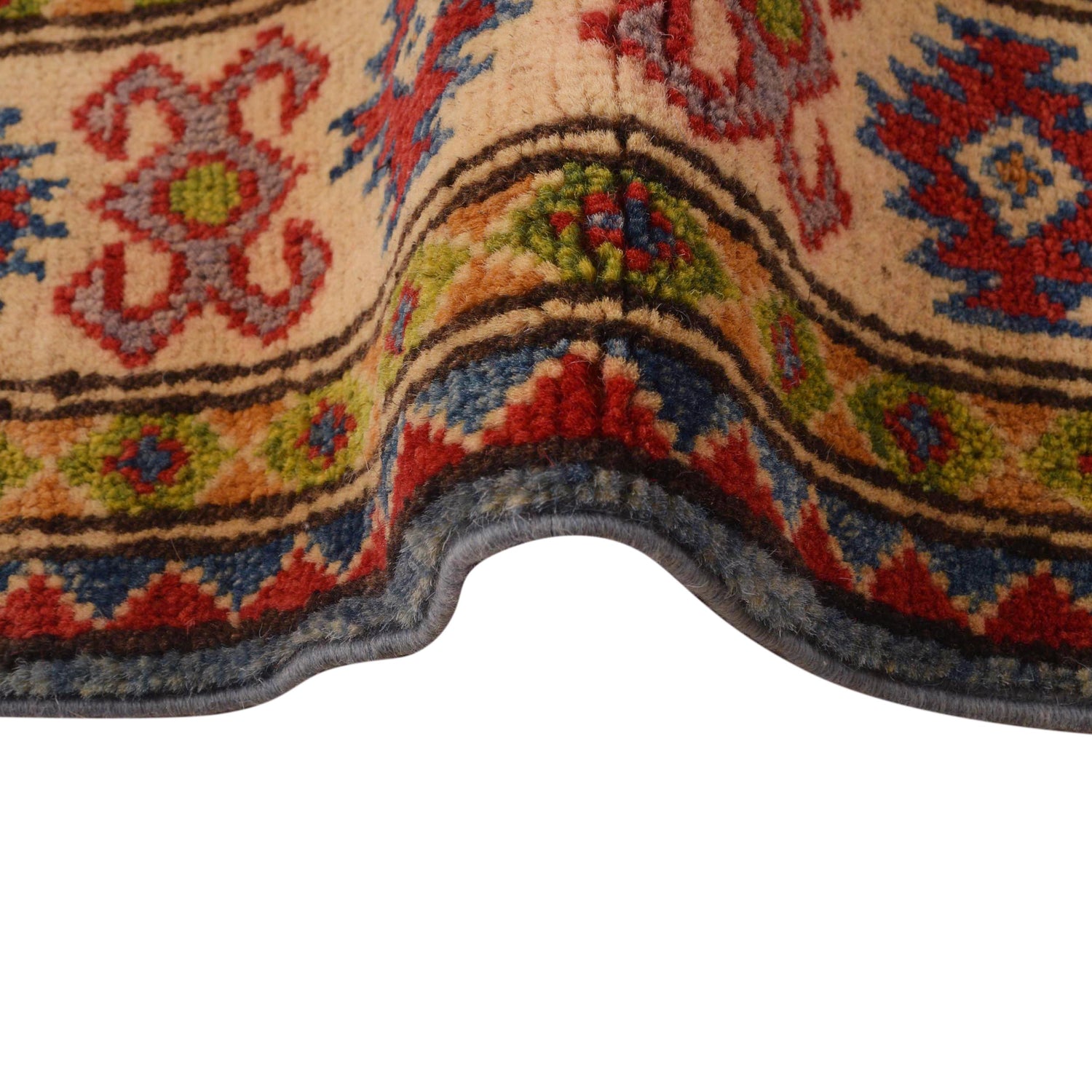 Kazak Rug Handmade Blue Medallion 3x5 ft