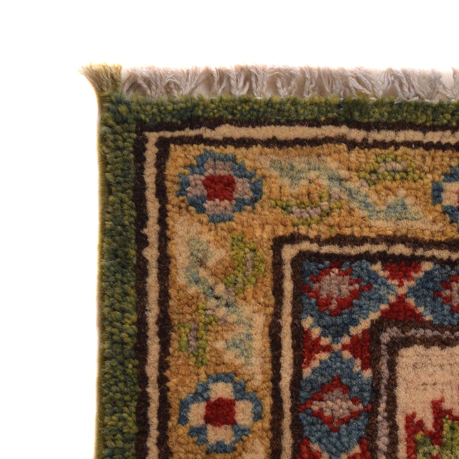 Kazak Rug Handmade Green Medallion 3x5 ft