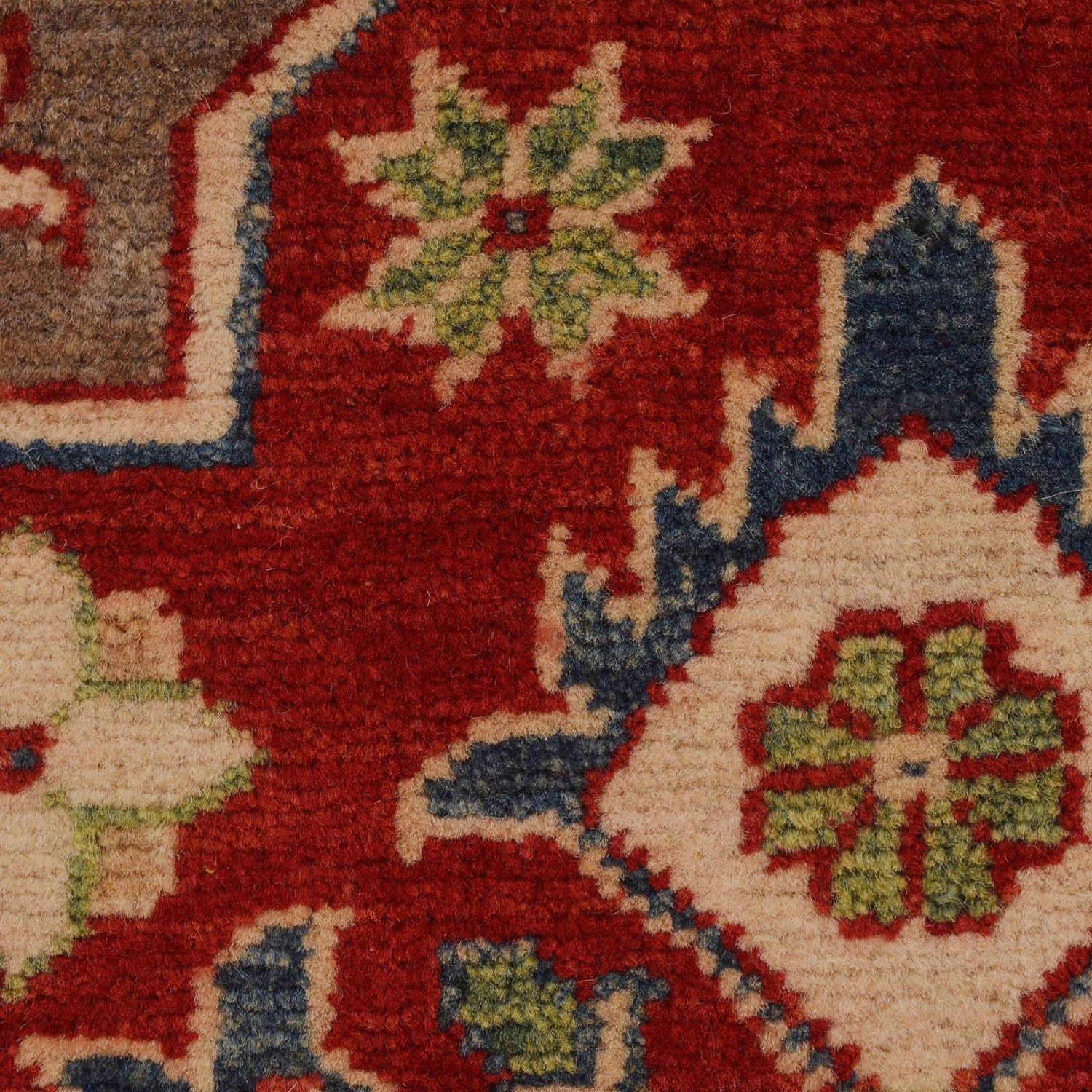 Kazak Rug Handmade Brown Medallion 3x5 ft