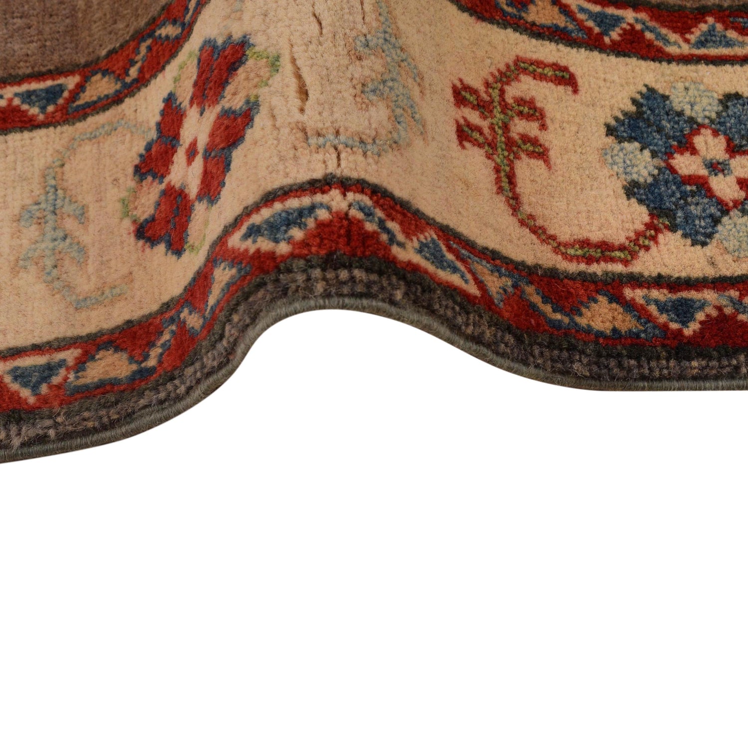 Kazak Rug Handmade Brown Medallion 3x5 ft
