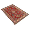 Kazak Rug Handmade Red Medallion 2x4 ft