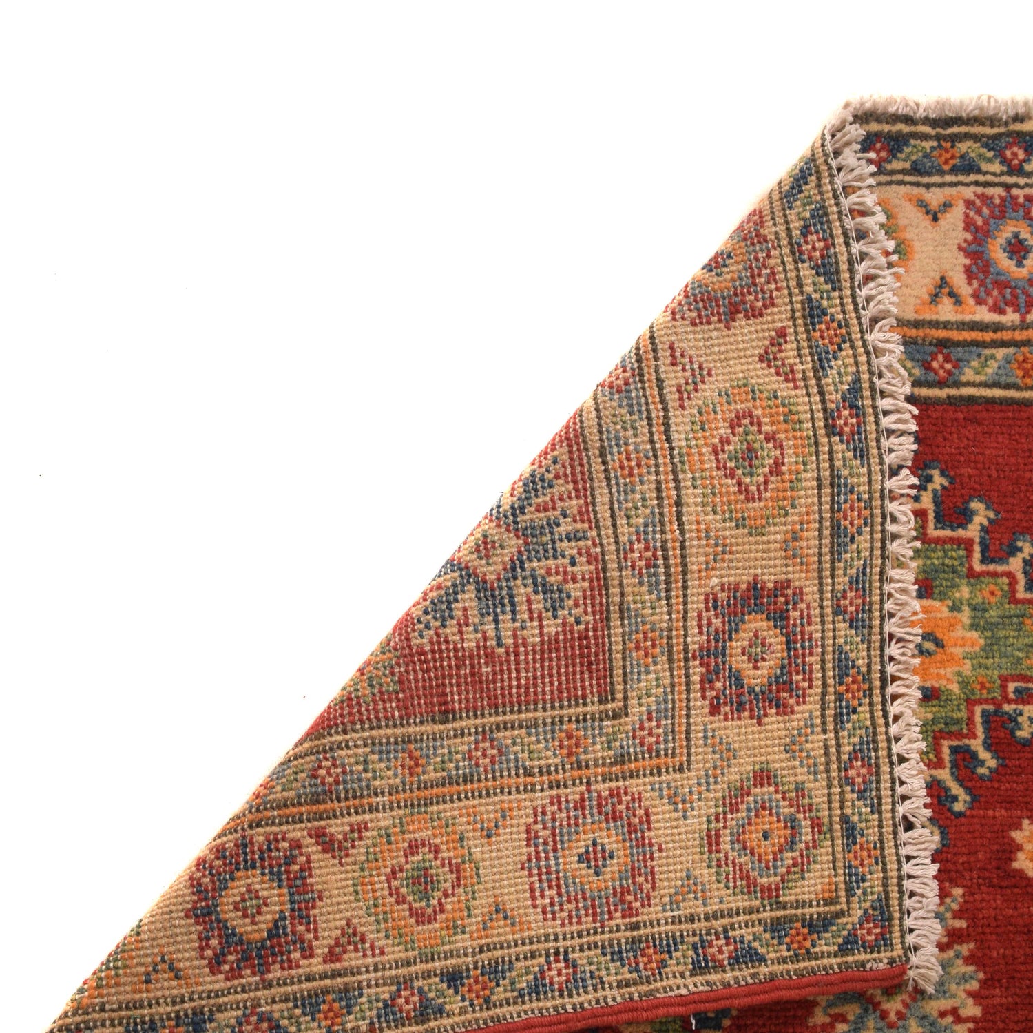 Kazak Rug Handmade Red Medallion 2x4 ft