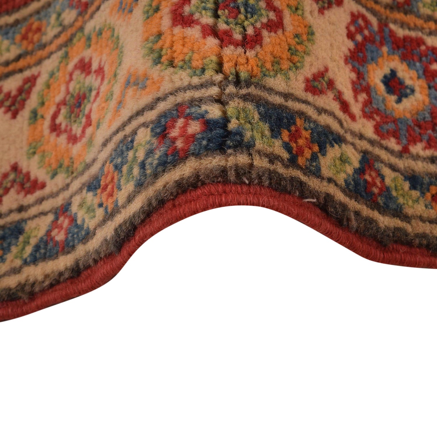Kazak Rug Handmade Red Medallion 2x4 ft
