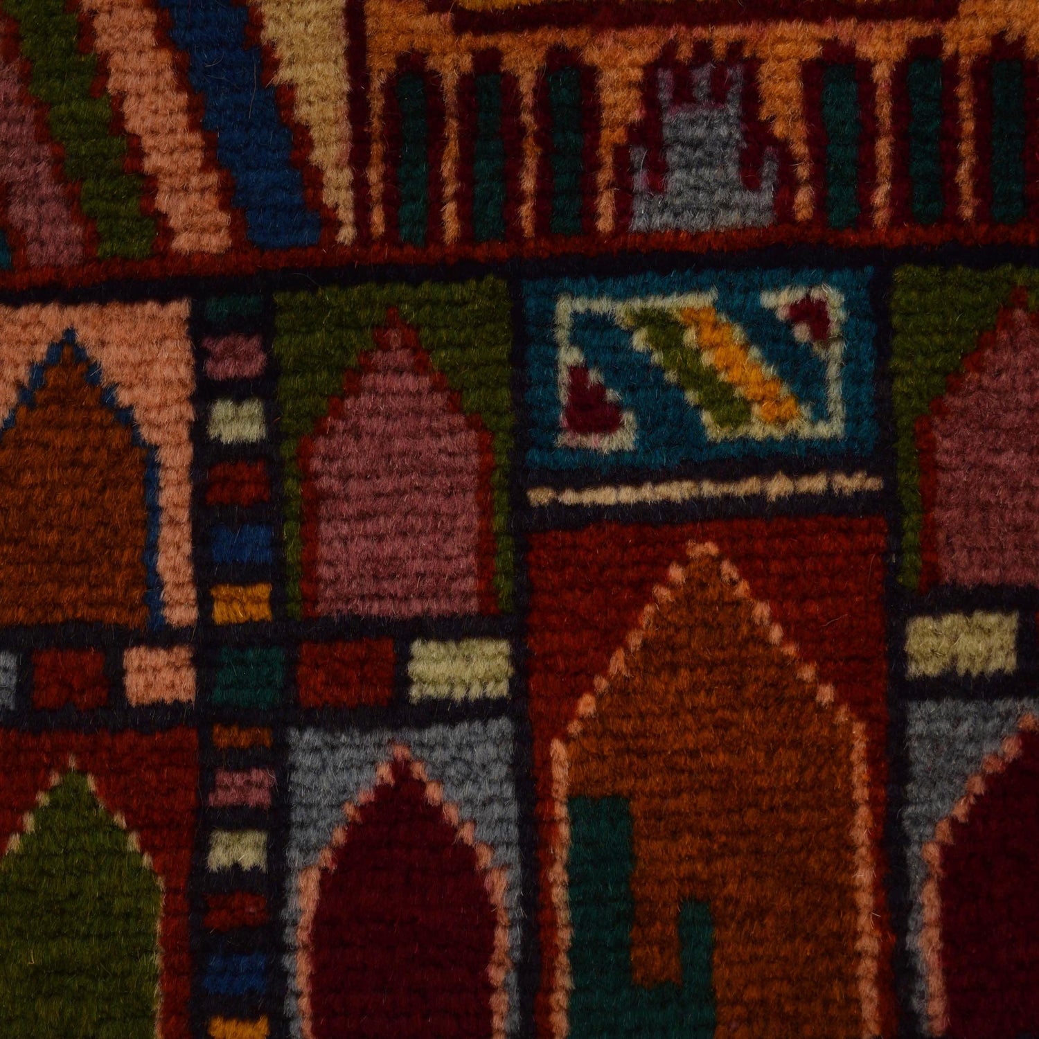 Baluchi Rug Handmade Multi Prayer Design 2x4 ft