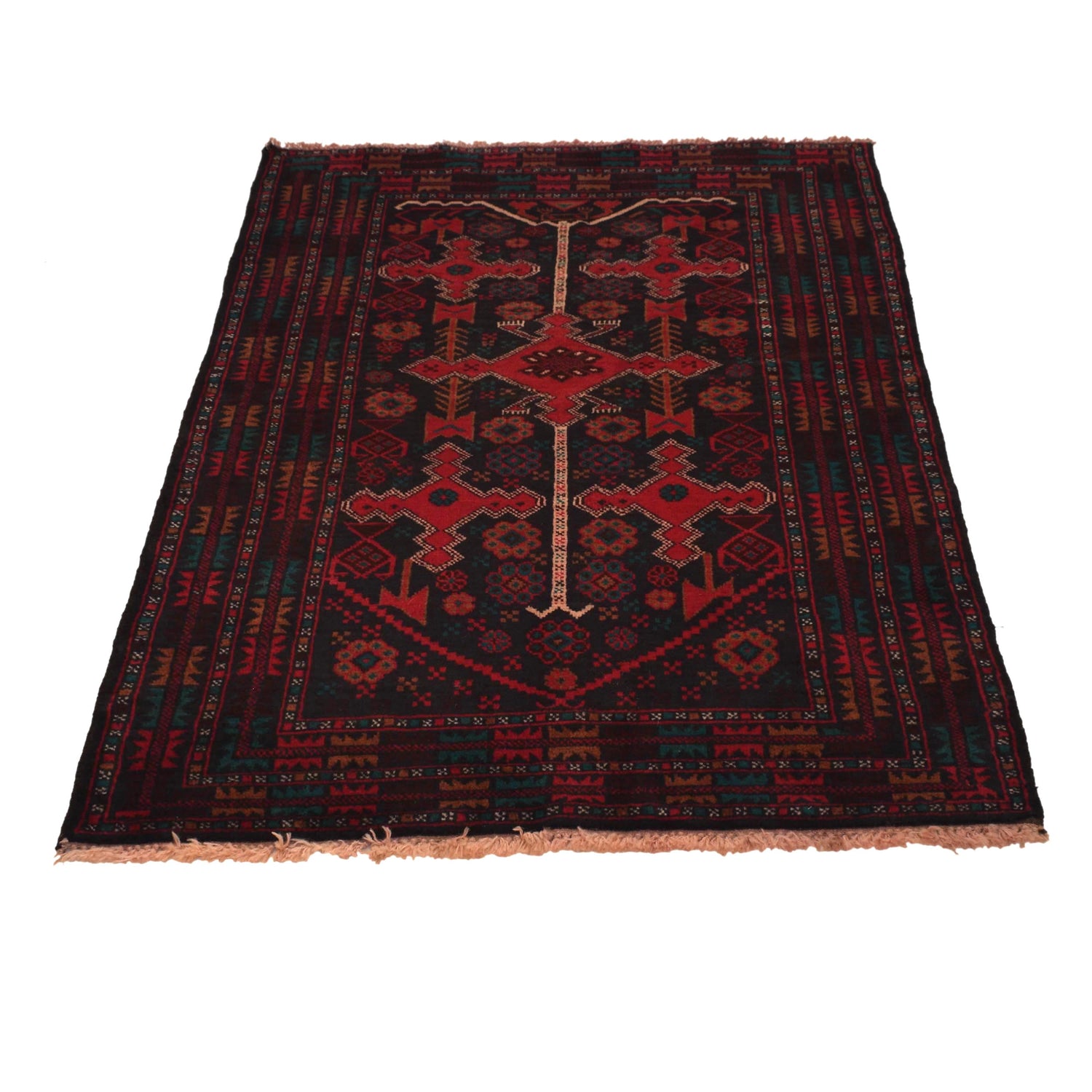 Baluchi Rug Handmade Multi Geometric 3x5 ft