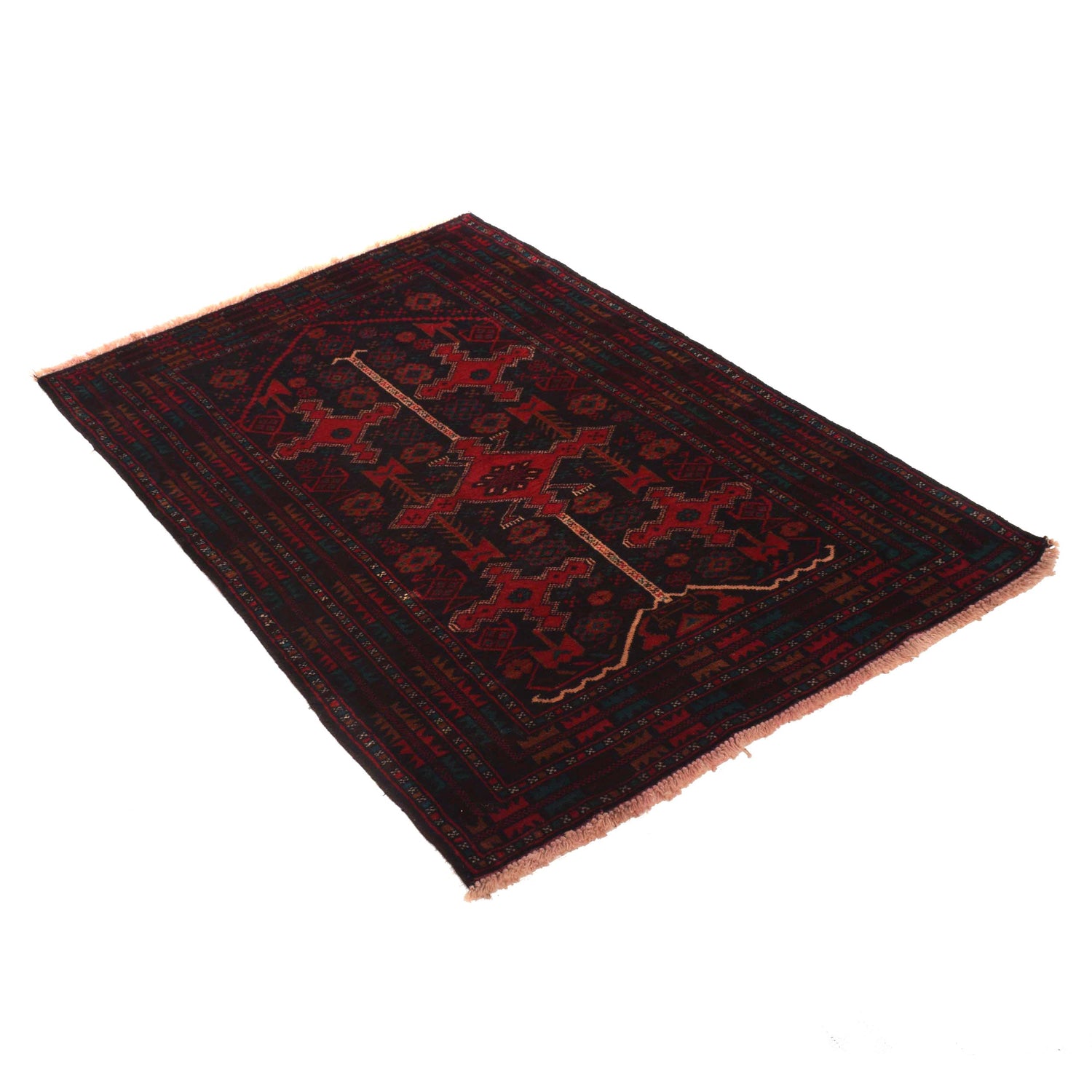 Baluchi Rug Handmade Multi Geometric 3x5 ft