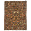 Sultani Area Rug Handmade Brown Floral 5x8 ft