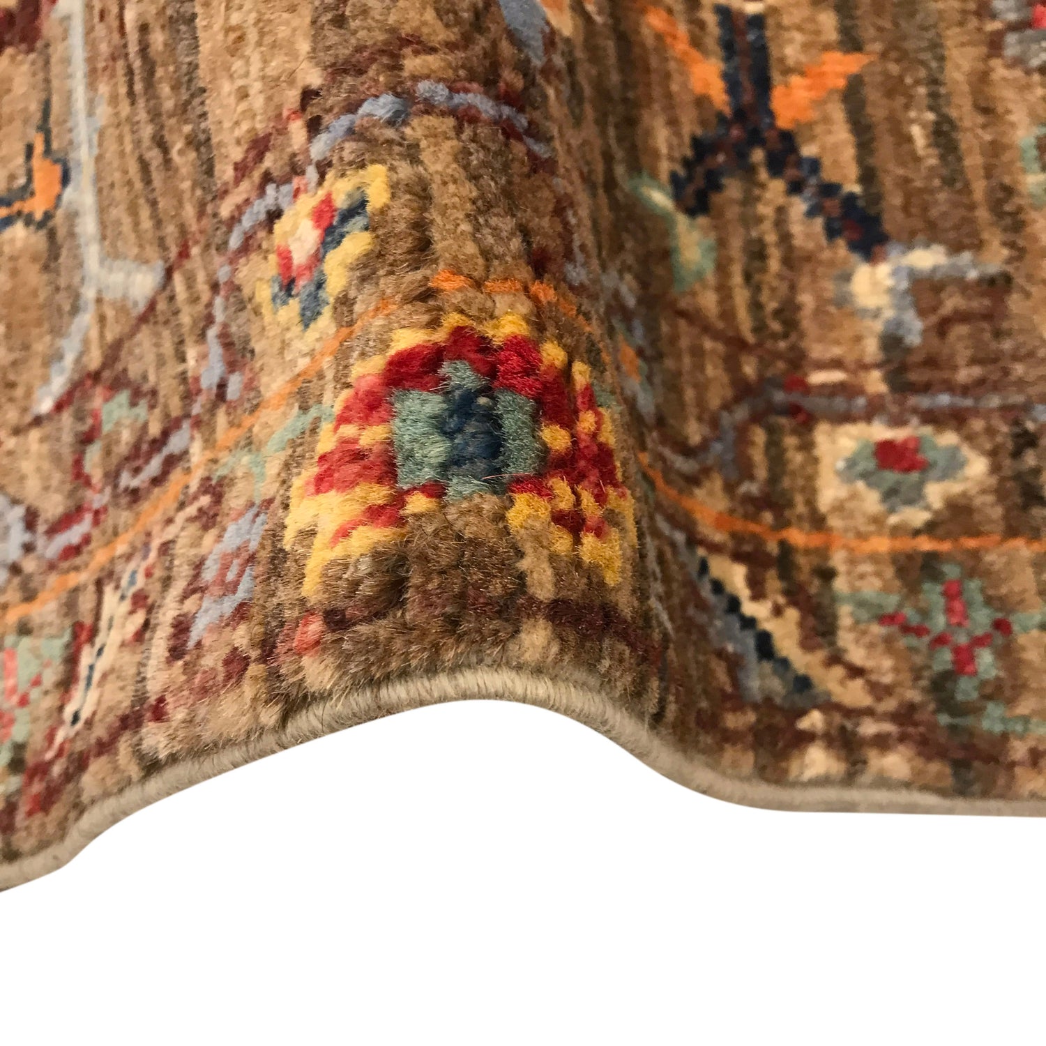Sultani Area Rug Handmade Brown Floral 5x8 ft