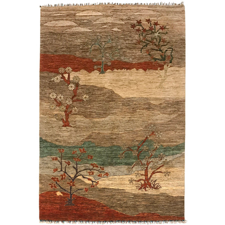 Tree Of Life Area Rug Handmade Multi Floral 7x10 ft