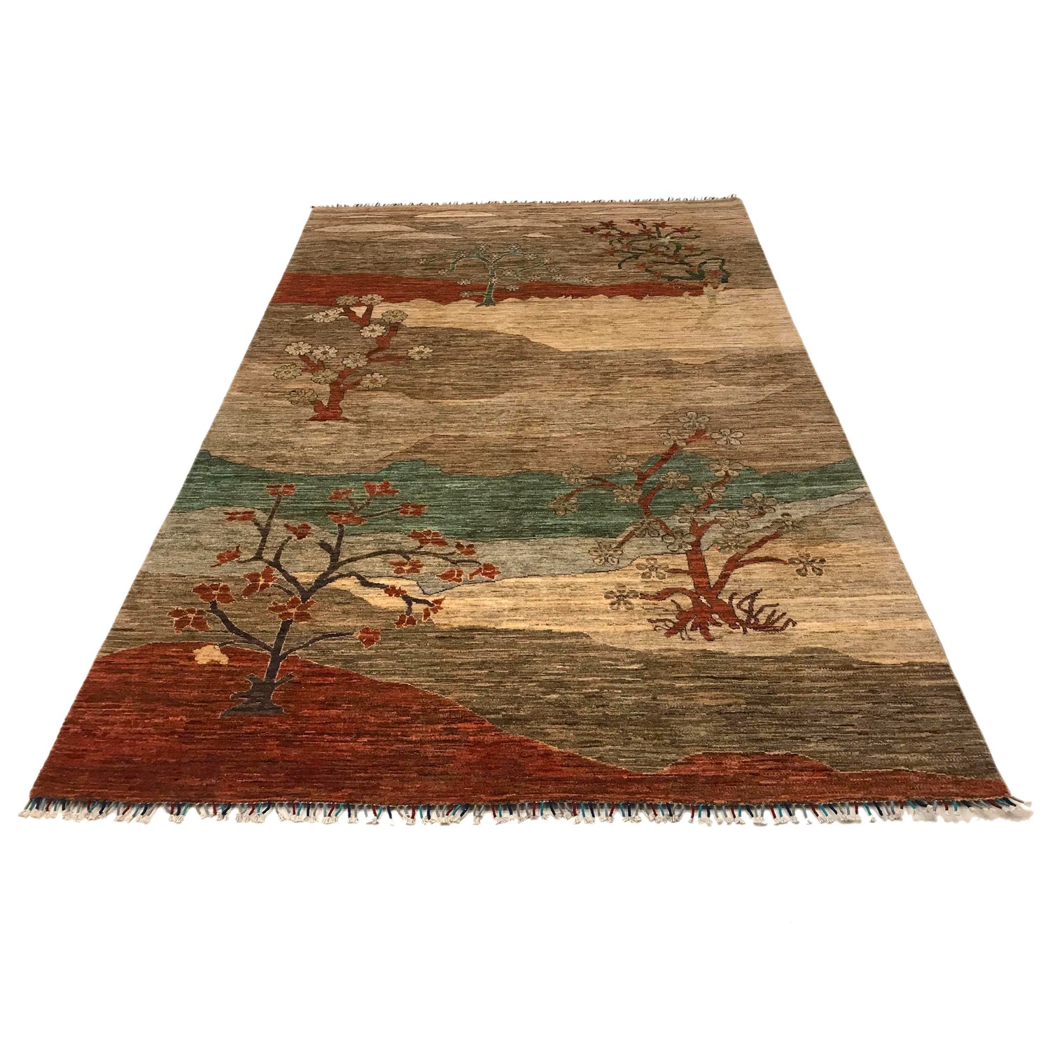 Tree Of Life Area Rug Handmade Multi Floral 7x10 ft