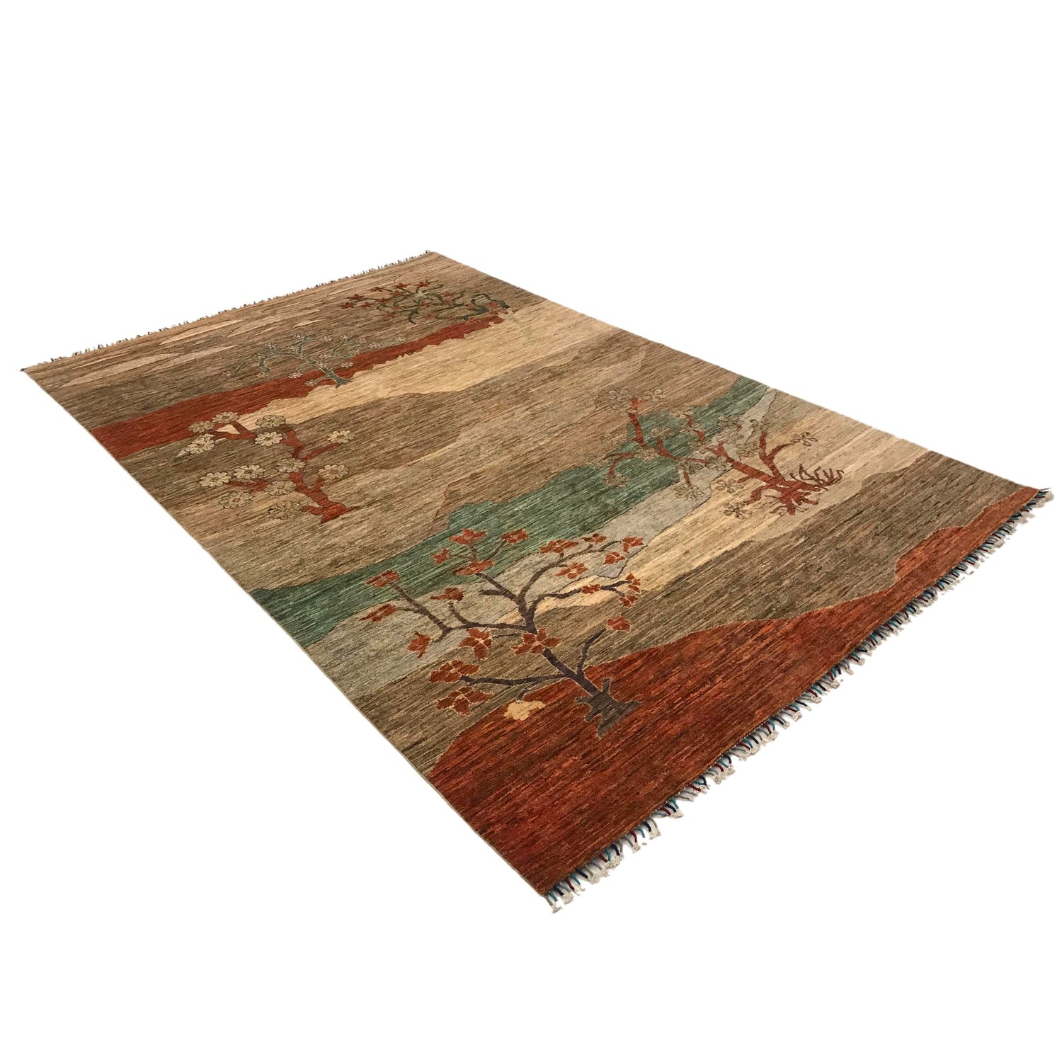 Tree Of Life Area Rug Handmade Multi Floral 7x10 ft