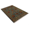 Sultani Area Rug Handmade Blue Floral 4x6 ft