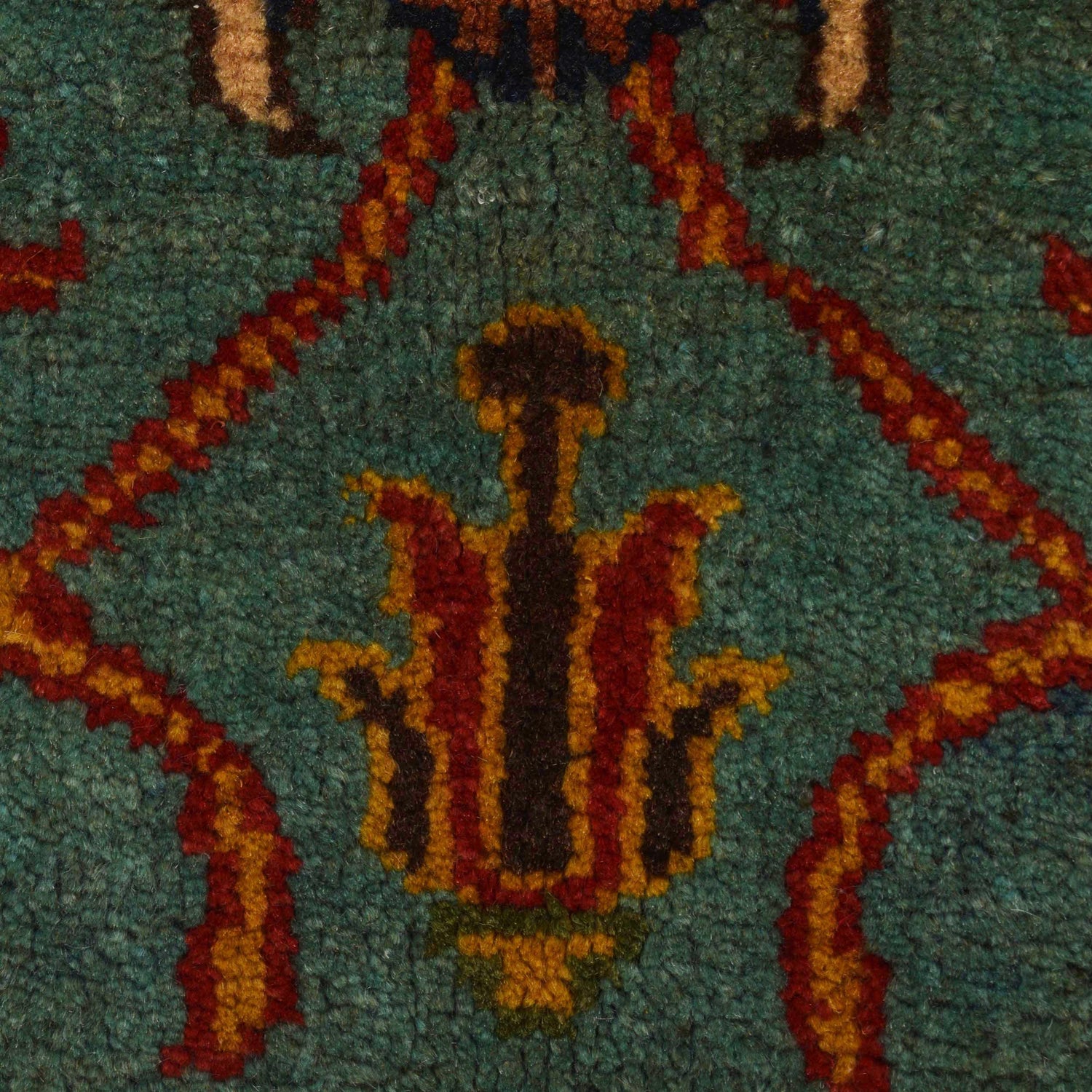 Sultani Area Rug Handmade Blue Floral 4x6 ft