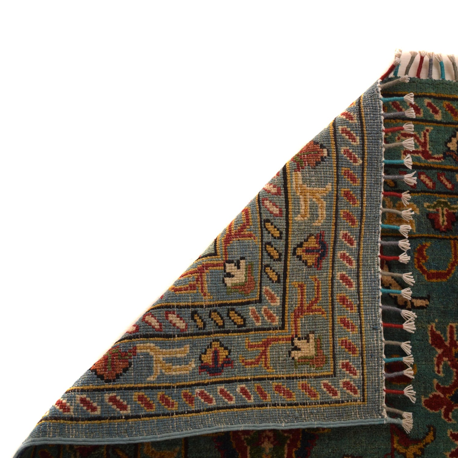 Sultani Area Rug Handmade Blue Floral 4x6 ft