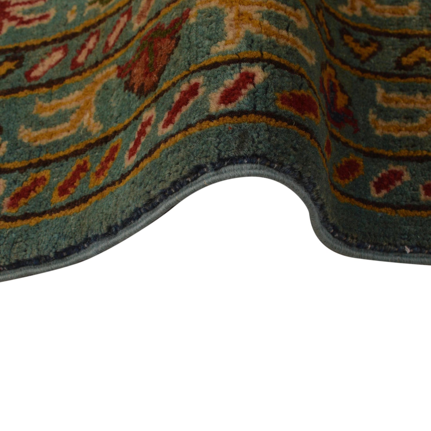 Sultani Area Rug Handmade Blue Floral 4x6 ft