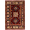 Kazak Rug Handmade Red Medallion 3x5 ft
