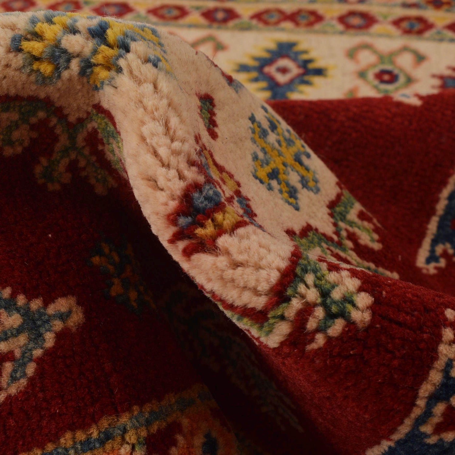Kazak Rug Handmade Red Medallion 3x5 ft