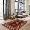 Kazak Rug Handmade Red Medallion 3x5 ft