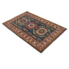 Kazak Rug Handmade Blue Medallion 3x5 ft
