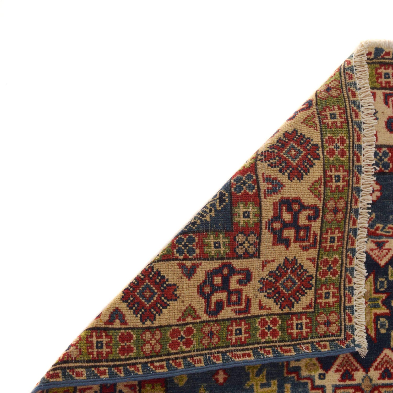 Kazak Rug Handmade Blue Medallion 3x5 ft