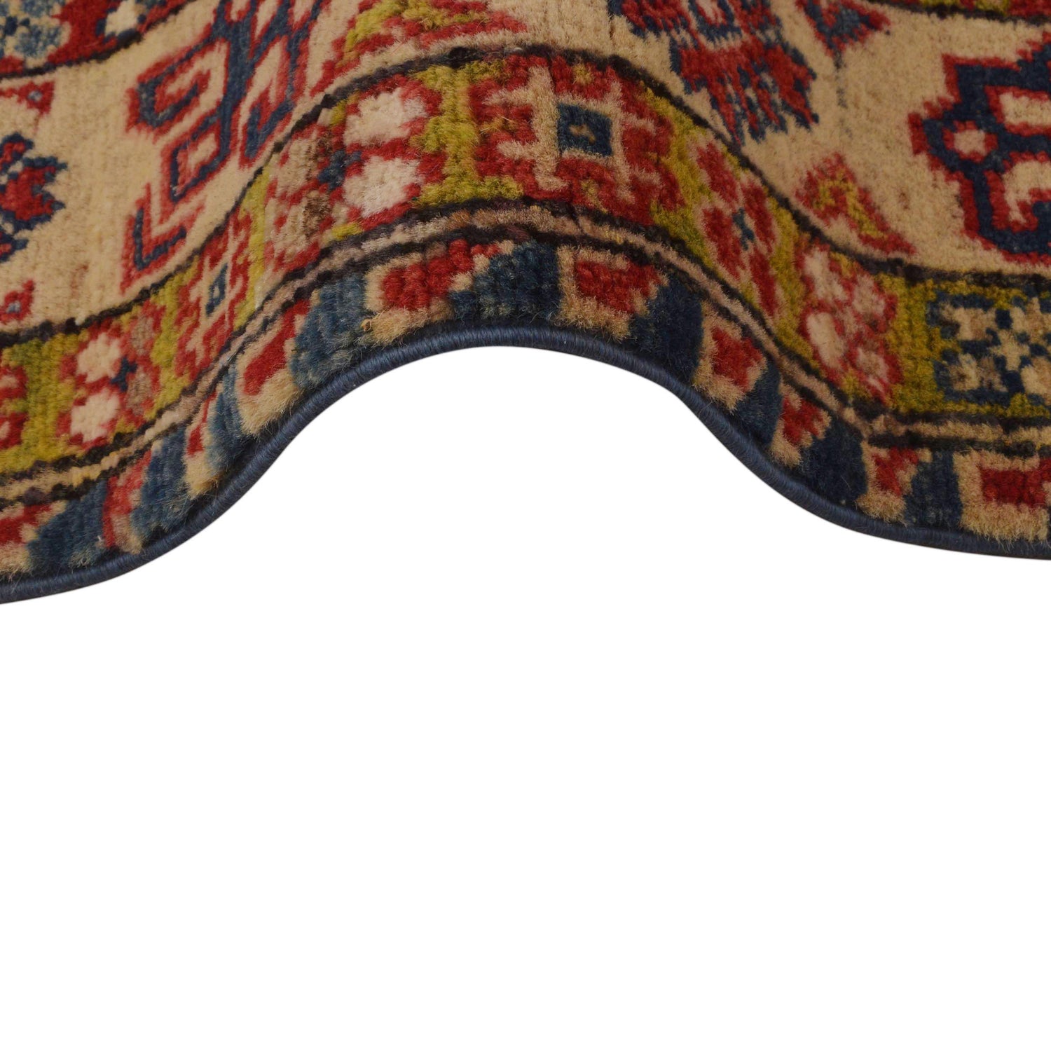 Kazak Rug Handmade Blue Medallion 3x5 ft