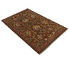 Sultani Area Rug Handmade Brown Floral 3x5 ft